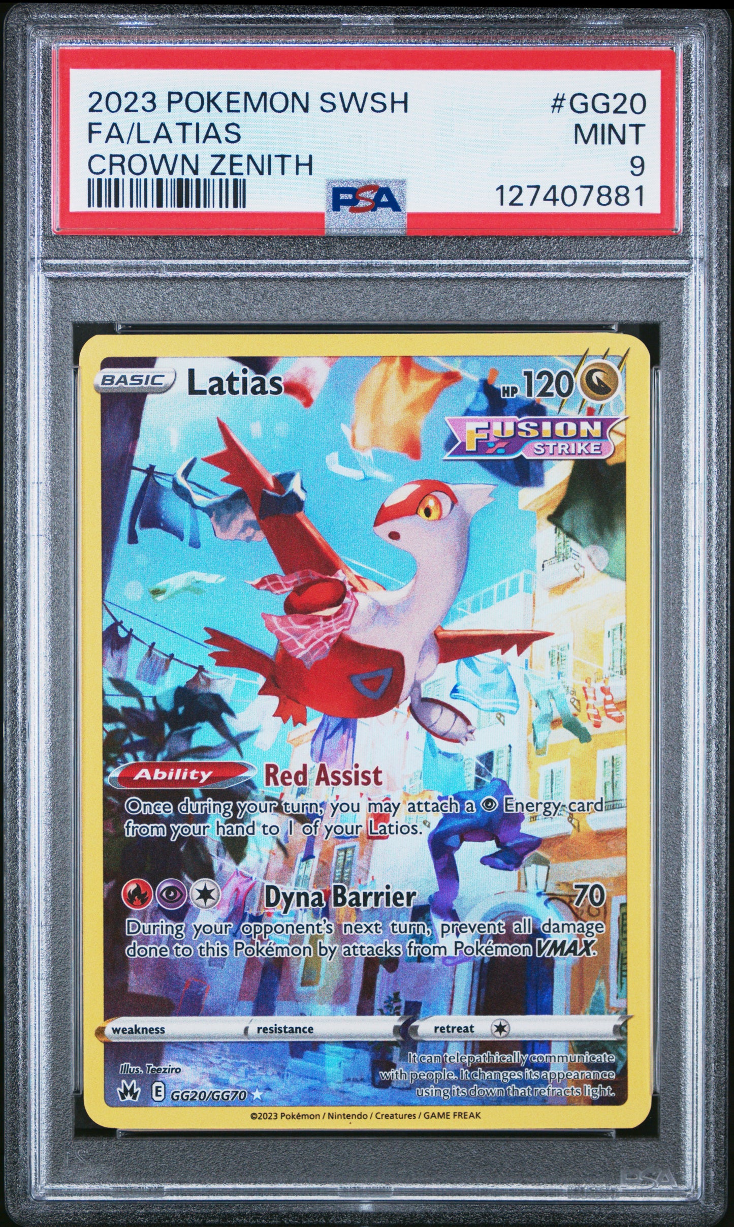 2023 Pokemon Sword And Shield Crown Zenith Fa/Latias #GG20 PSA 9