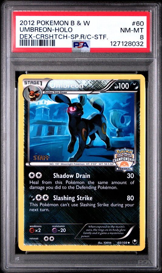 2012 Pokemon Black & White Dark Explorers Umbreon-Holo #60 PSA 8