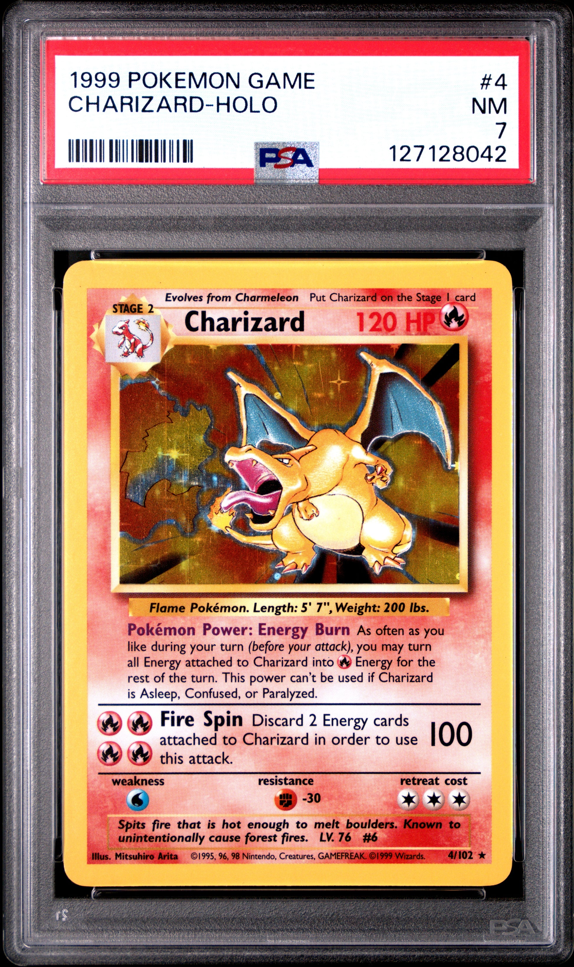 1999 Pokemon Game Charizard-Holo #4 PSA 7