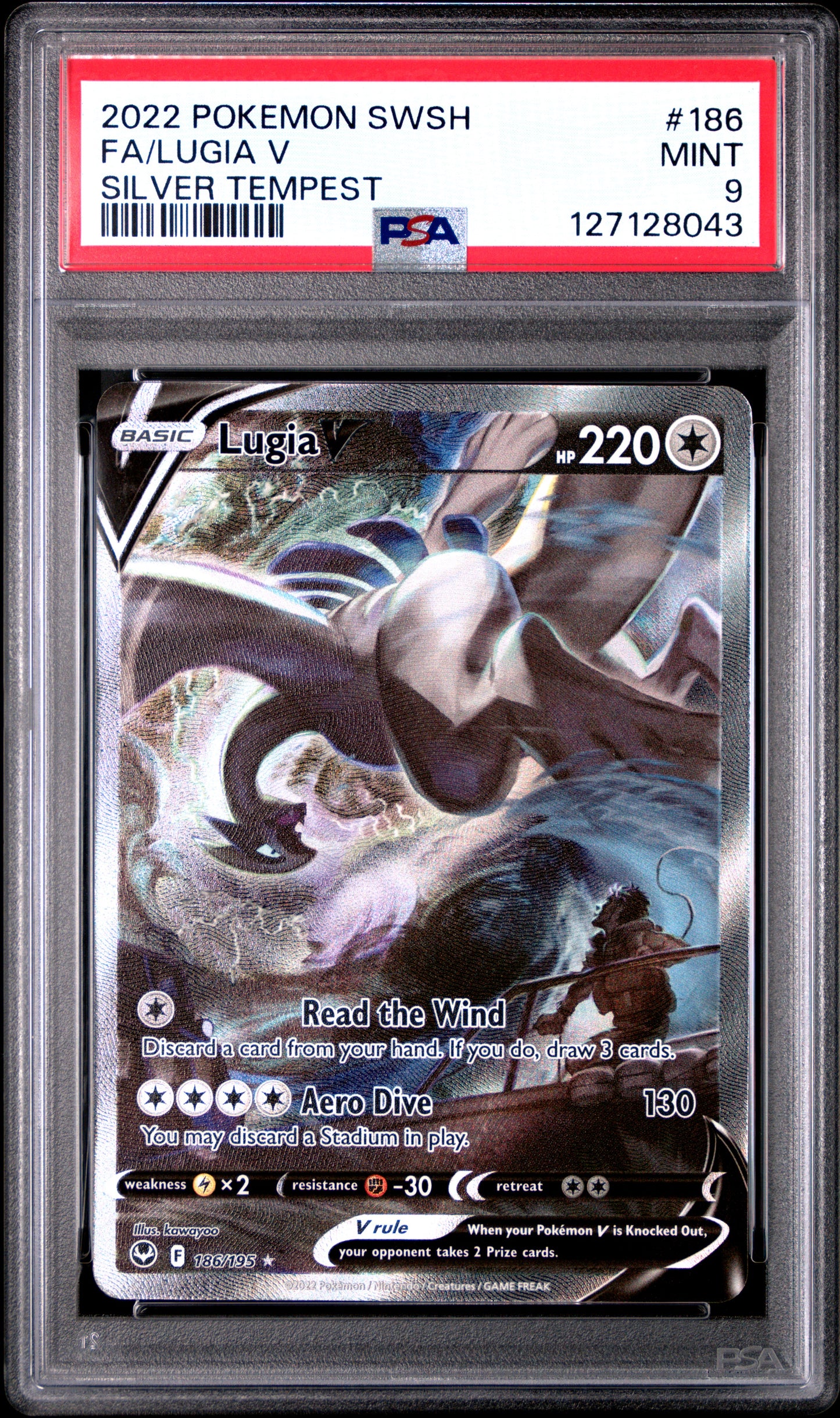 2022 Pokemon Sword & Shield Silver Tempest Fa/Lugia V #186 PSA 9