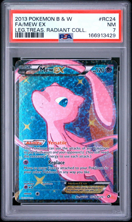 2013 Pokemon Black & White Legendary Treasures Radiant Fa/Mew Ex #RC24 PSA 7