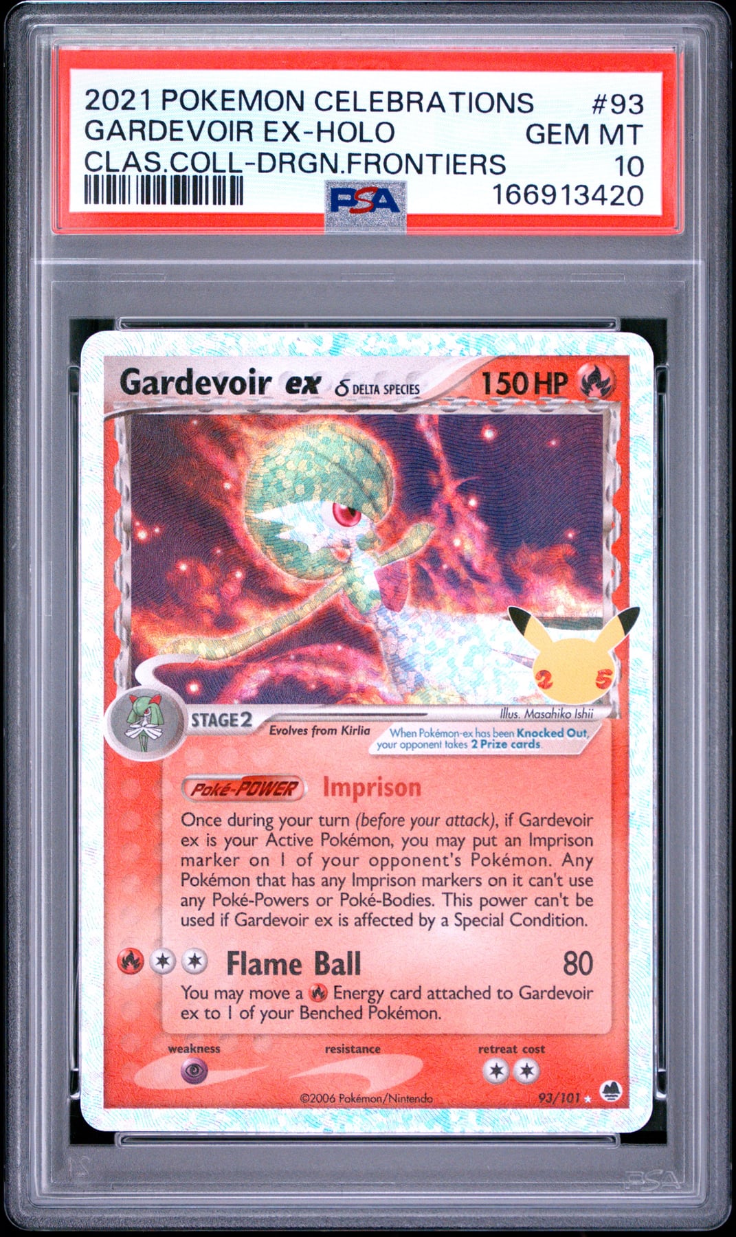 2021 Pokemon Celebrations Classic Collection Gardevoir Ex-Holo #93 PSA 10
