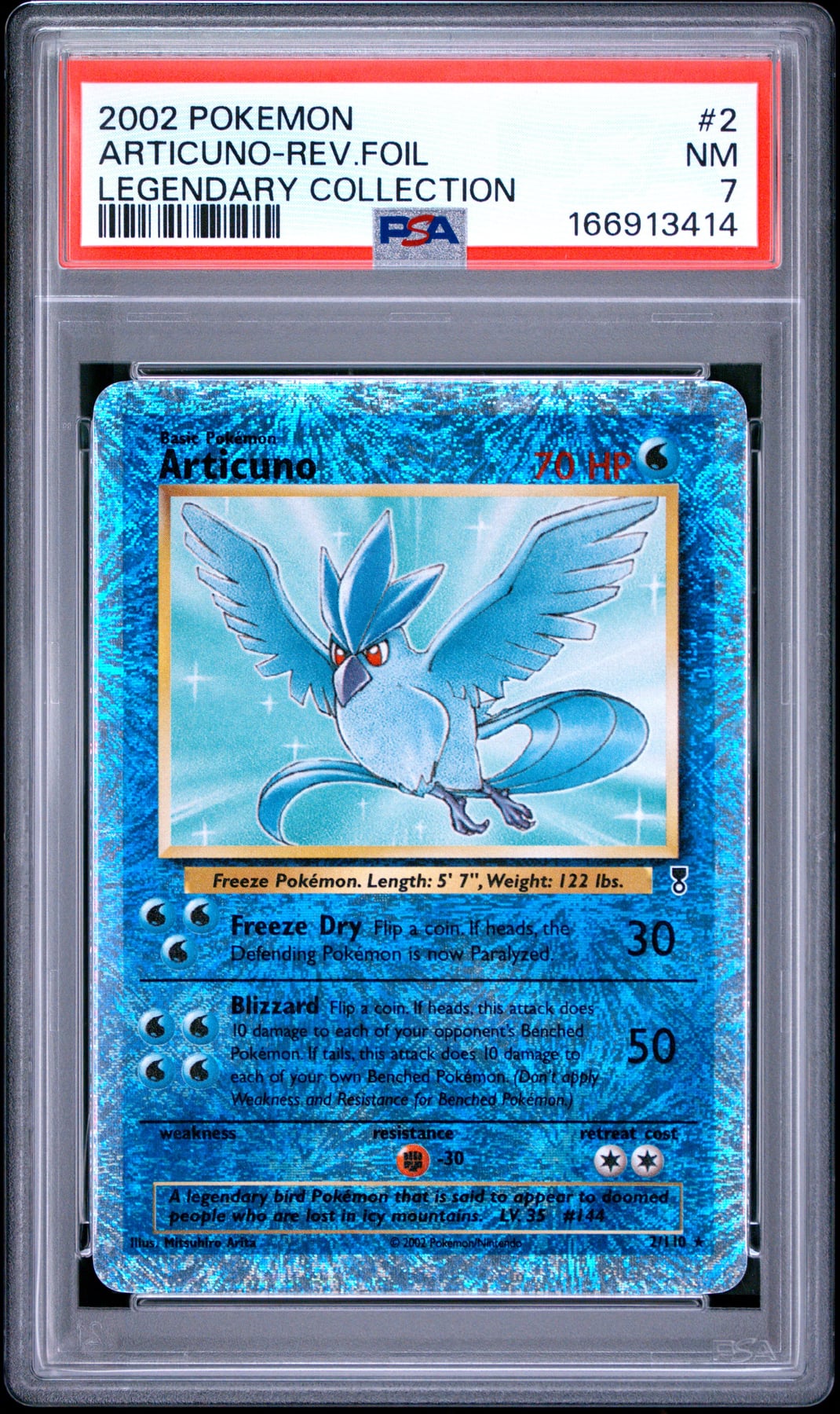 2002 Pokemon Legendary Collection Articuno-Rev.Foil #2 PSA 7