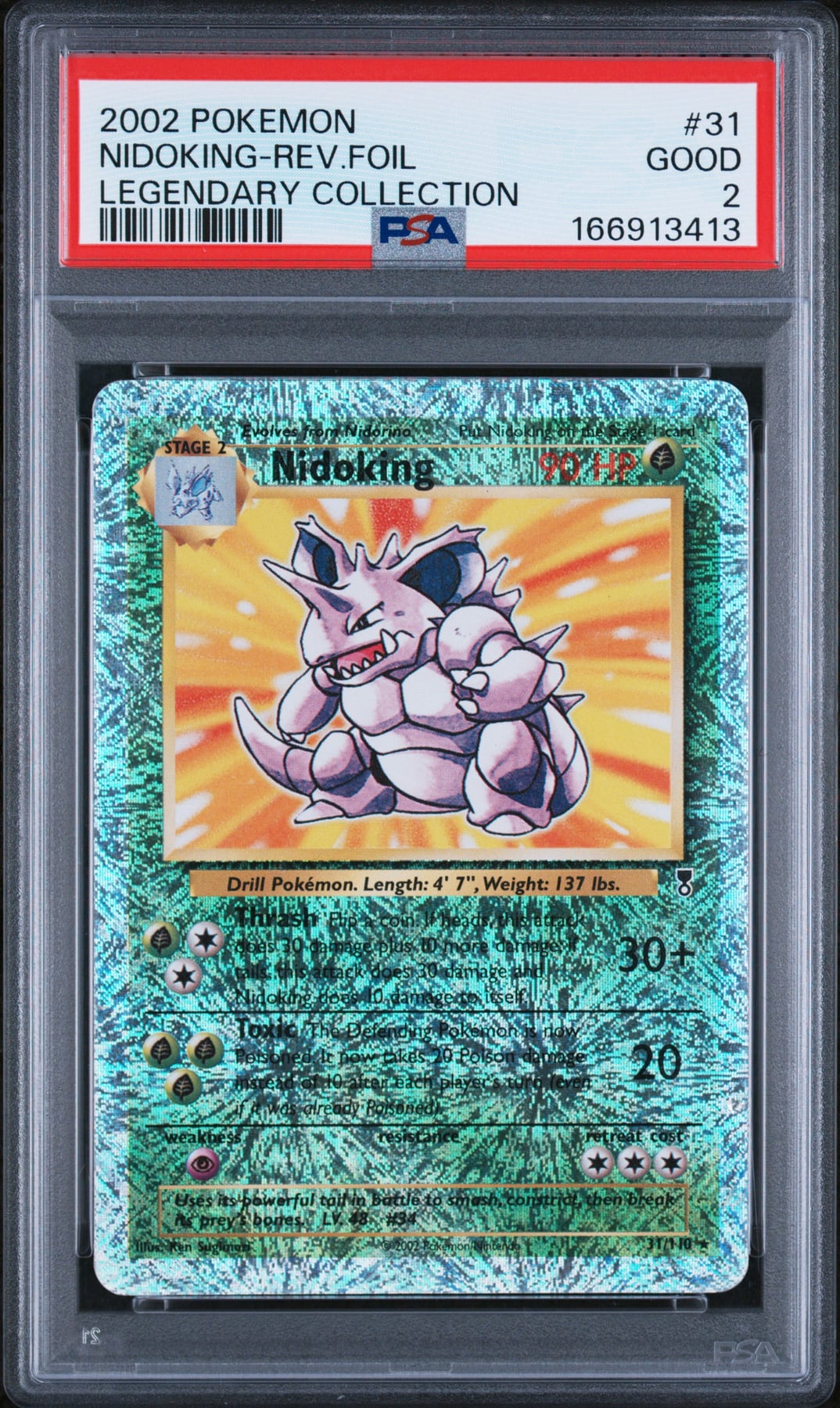 2002 Pokemon Legendary Collection Nidoking-Rev.Foil #31 PSA 2