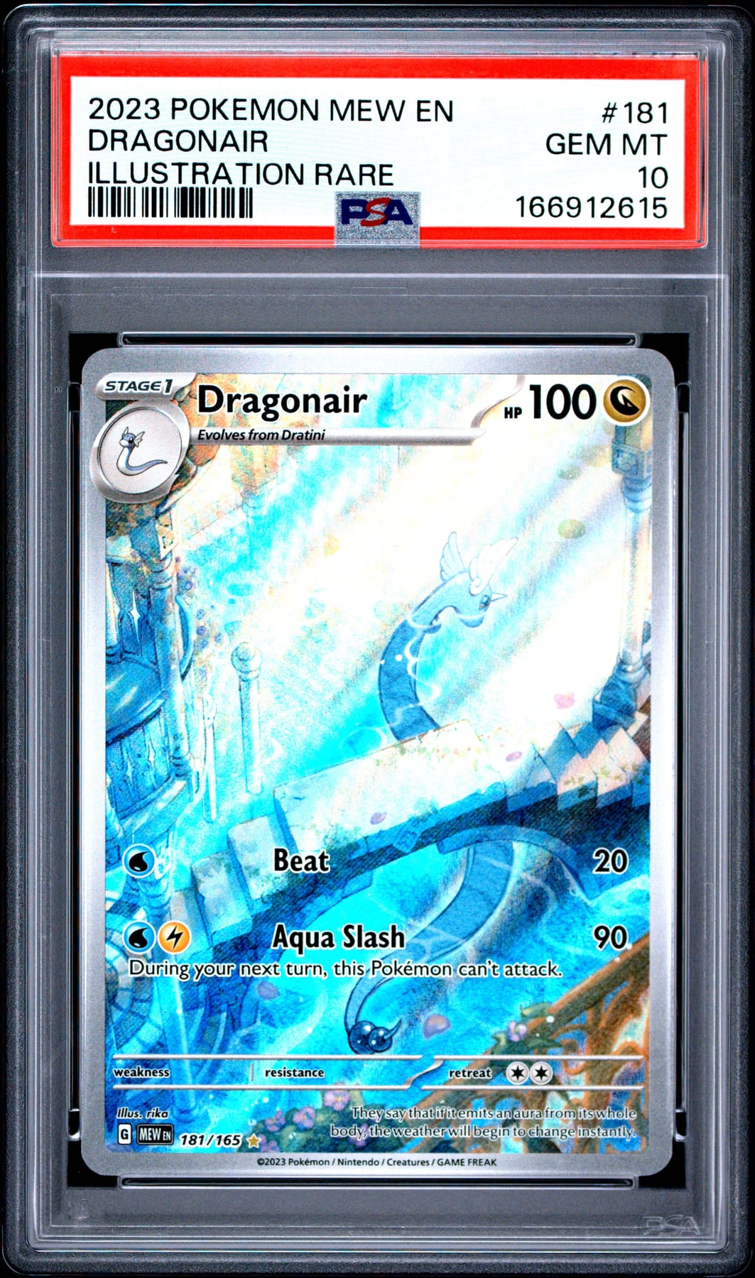 2023 Pokemon Mew En-151 Dragonair #181 PSA 10