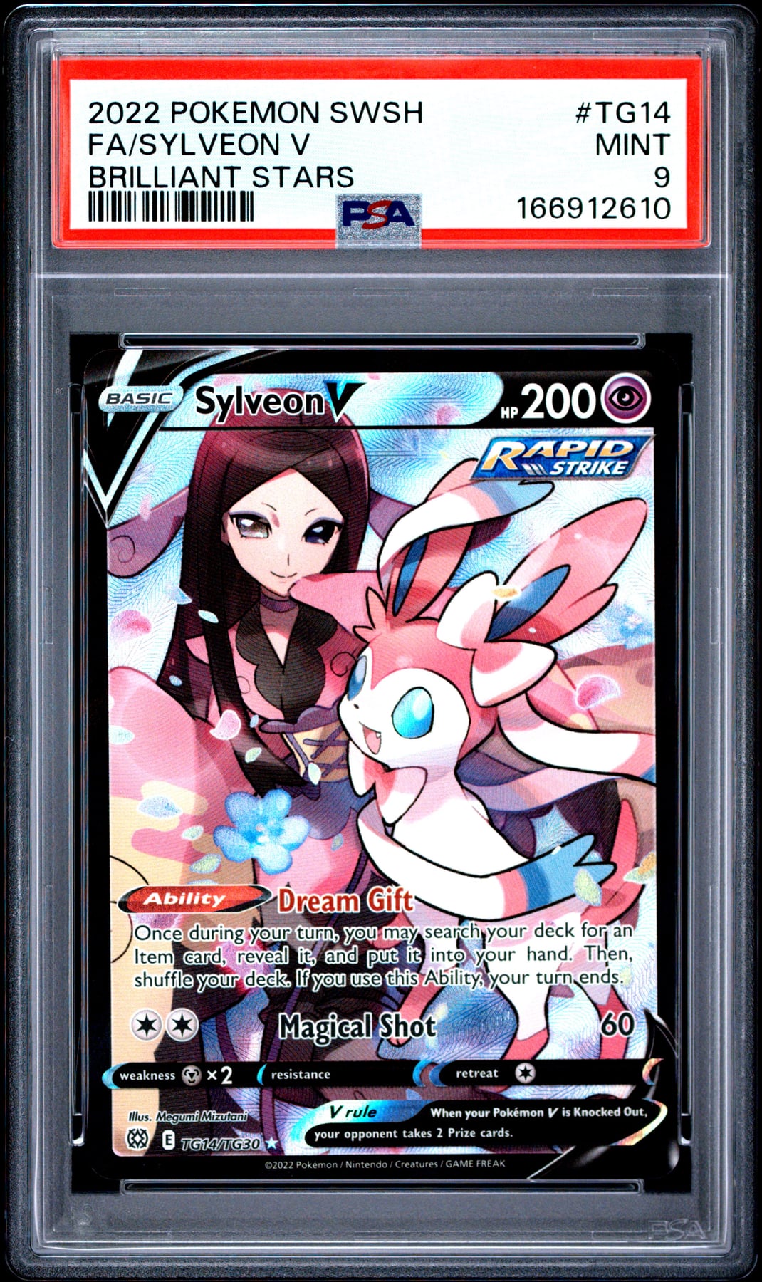 2022 Pokemon Sword & Shield Brilliant Stars Fa/Sylveon V #TG14 PSA 9
