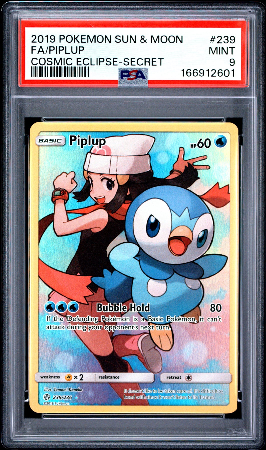 2019 Pokemon Sun & Moon Cosmic Eclipse Fa/Piplup #239 PSA 9