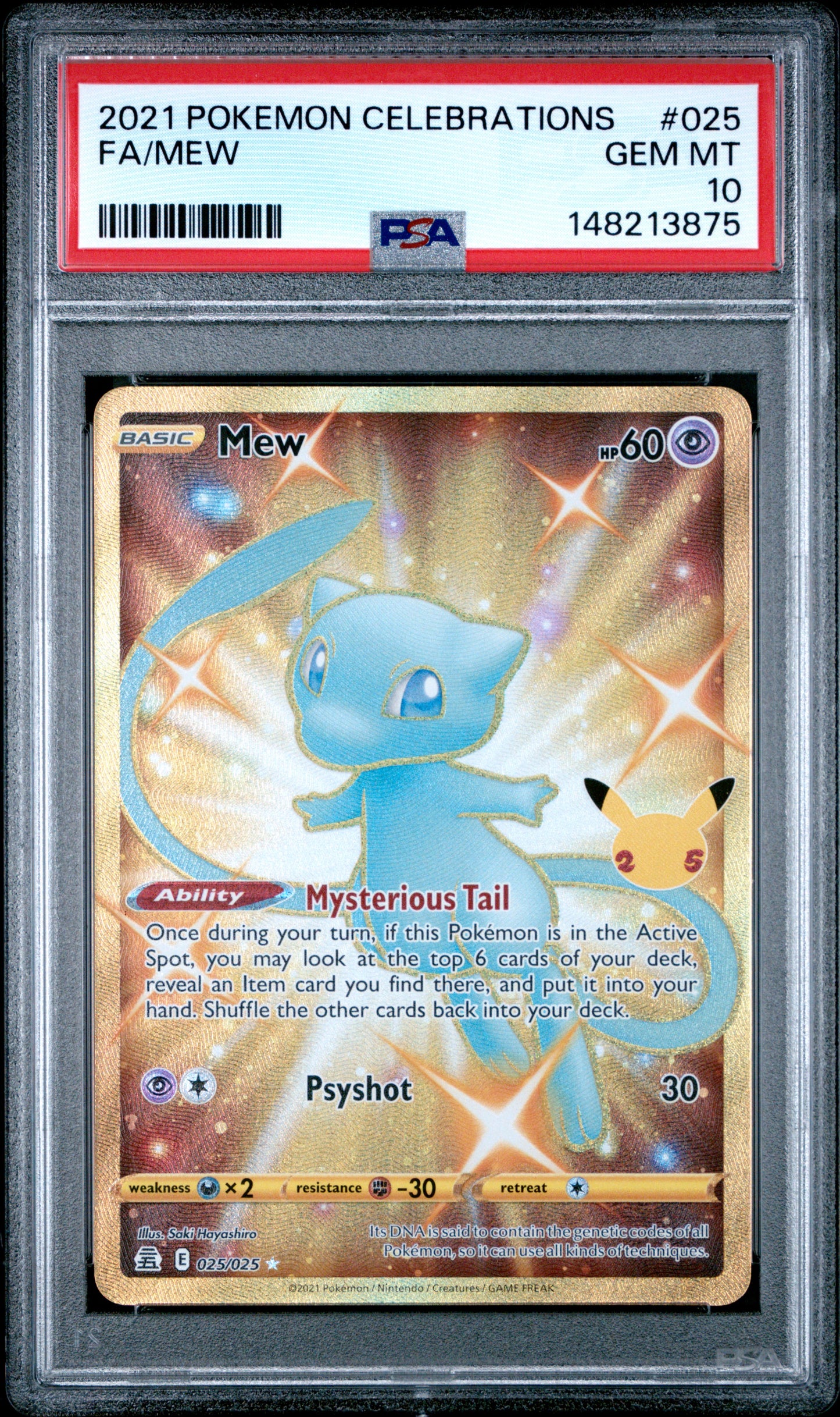 2021 Pokemon Celebrations Fa/Mew #025 PSA 10