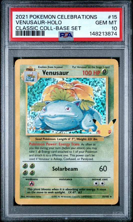 2021 Pokemon Celebrations Classic Collection Venusaur-Holo #15 PSA 10