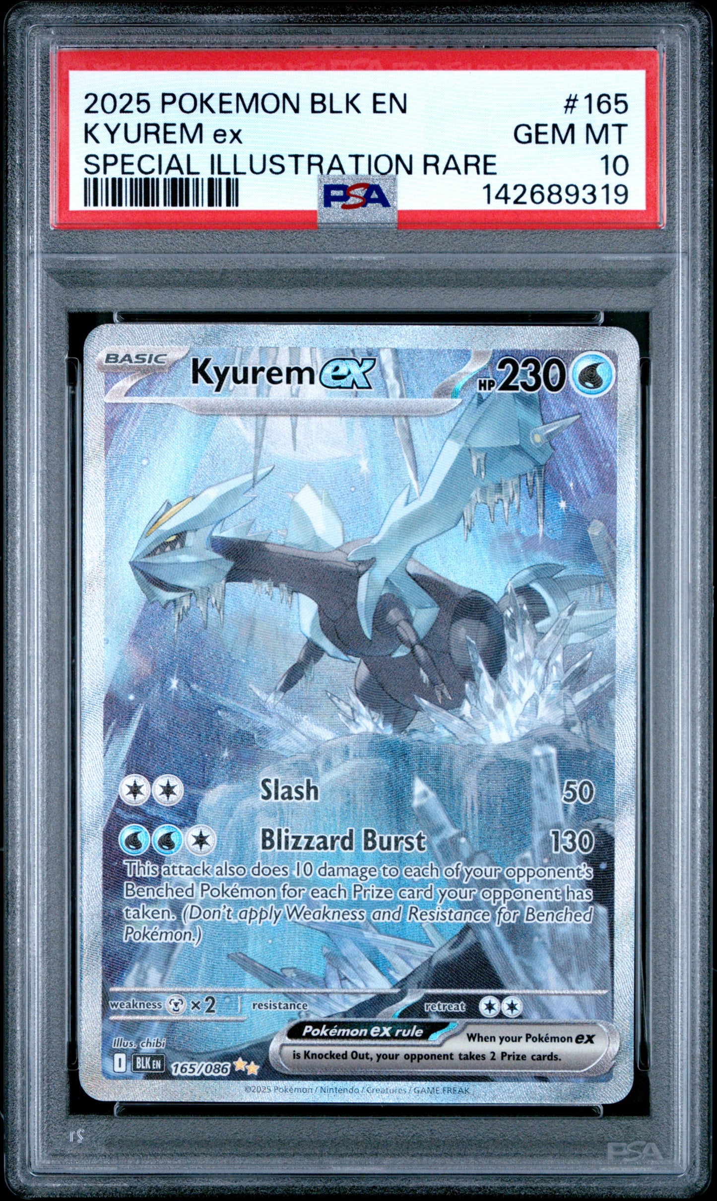 2025 Pokemon Blk En-Black Bolt Kyurem Ex #165 PSA 10