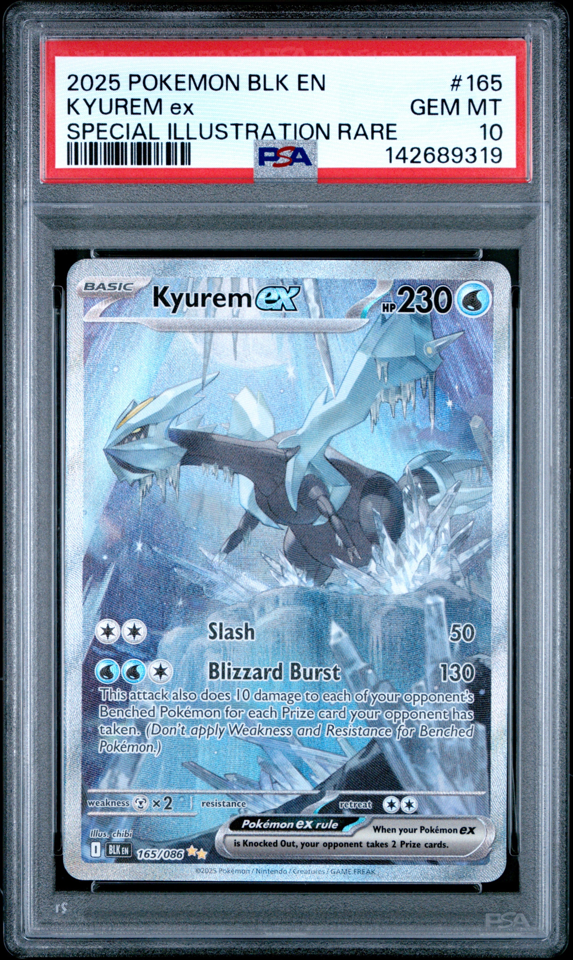 2025 Pokemon Blk En-Black Bolt Kyurem Ex #165 PSA 10