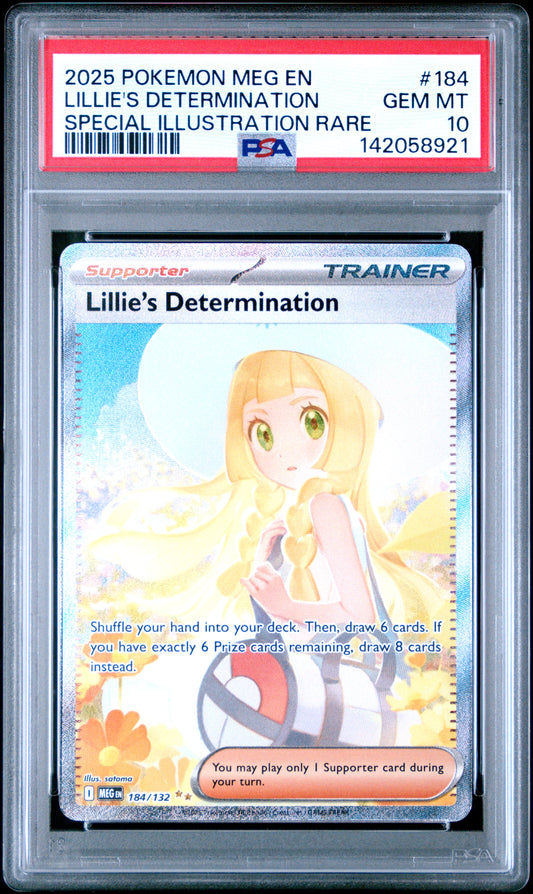 2025 Pokemon Meg En-Mega Evolution Lillie'S Determination #184 PSA 10