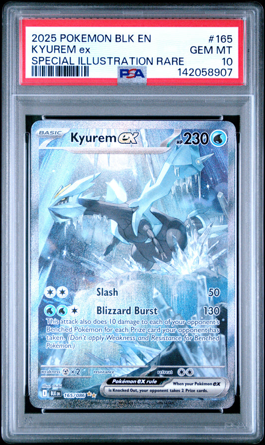 2025 Pokemon Blk En-Black Bolt Kyurem Ex #165 PSA 10