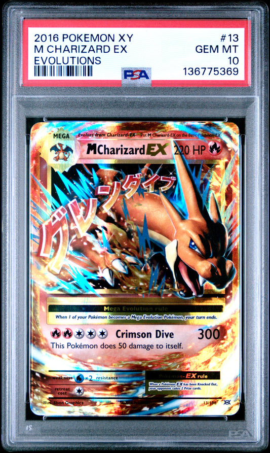2016 Pokemon Xy Evolutions M Charizard Ex #13 PSA 10
