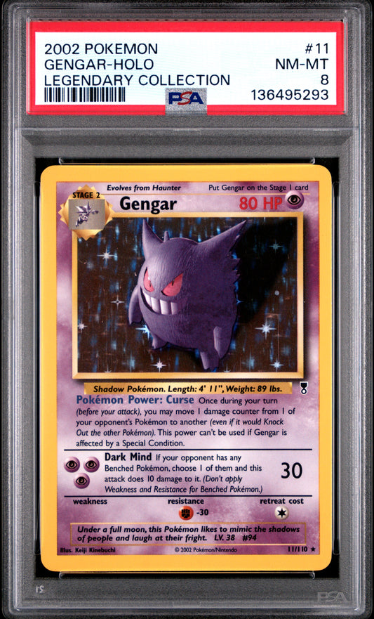 2002 Pokemon Legendary Collection Gengar-Holo #11 PSA 8