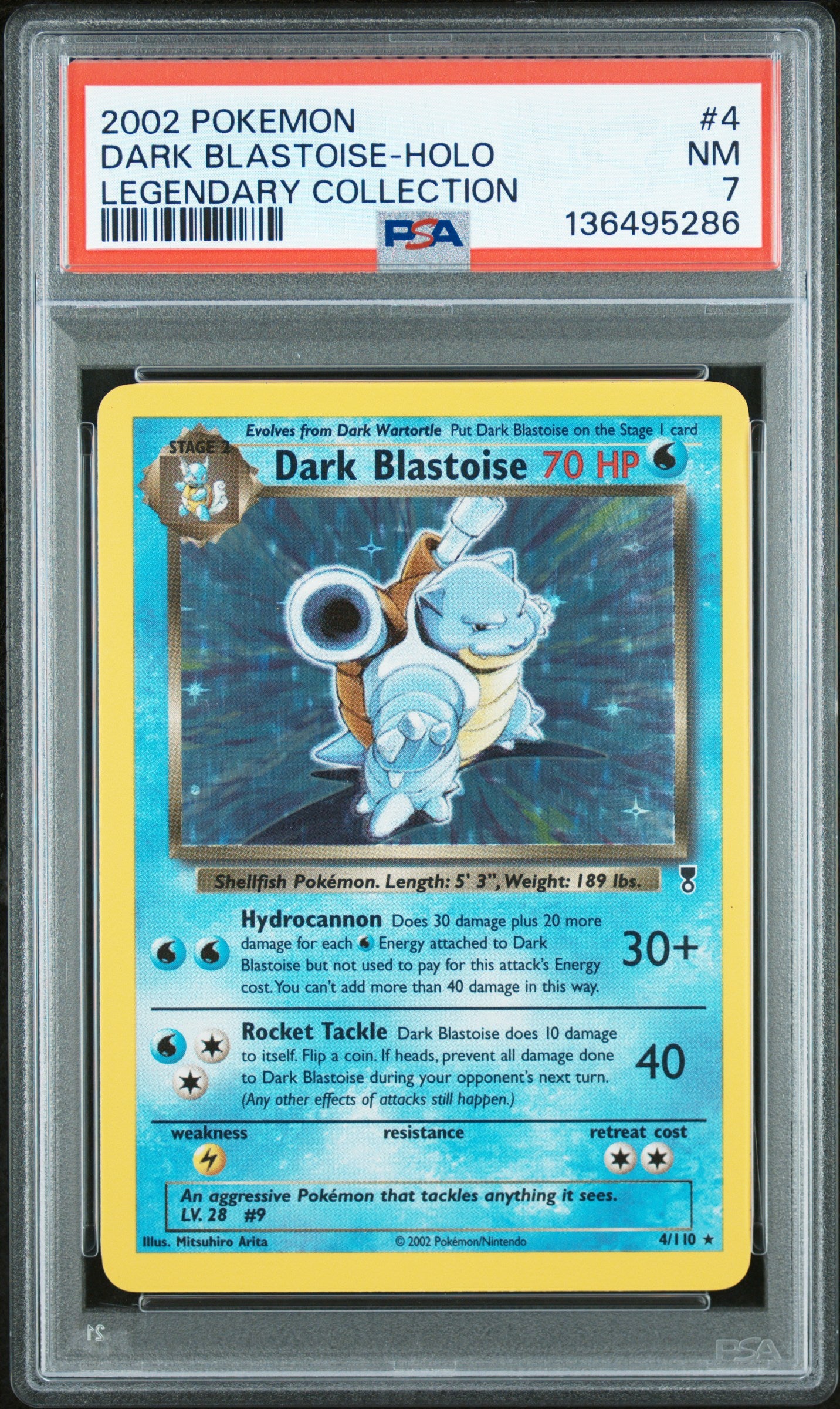 2002 Pokemon Legendary Collection Dark Blastoise-Holo #4 PSA 7