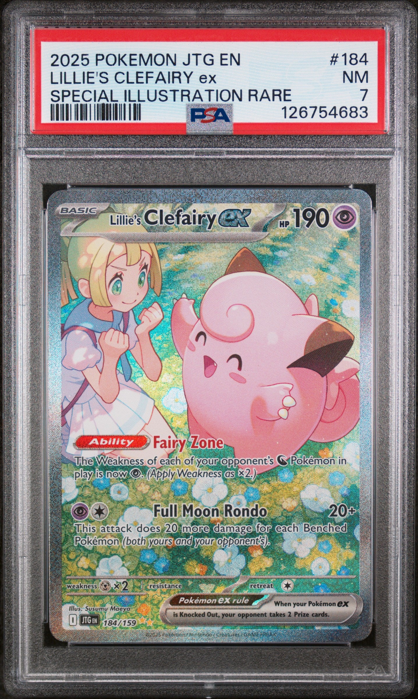 2025 Pokemon Jtg En-Journey Together Lillie'S Clefairy Ex #184 PSA 7