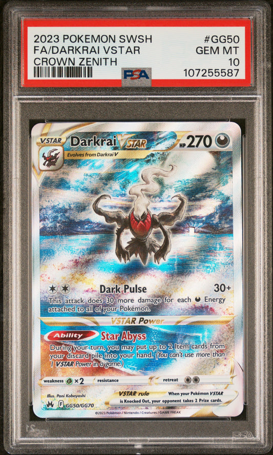 2023 Pokemon Sword And Shield Crown Zenith Fa/Darkrai Vstar #GG50 PSA 10
