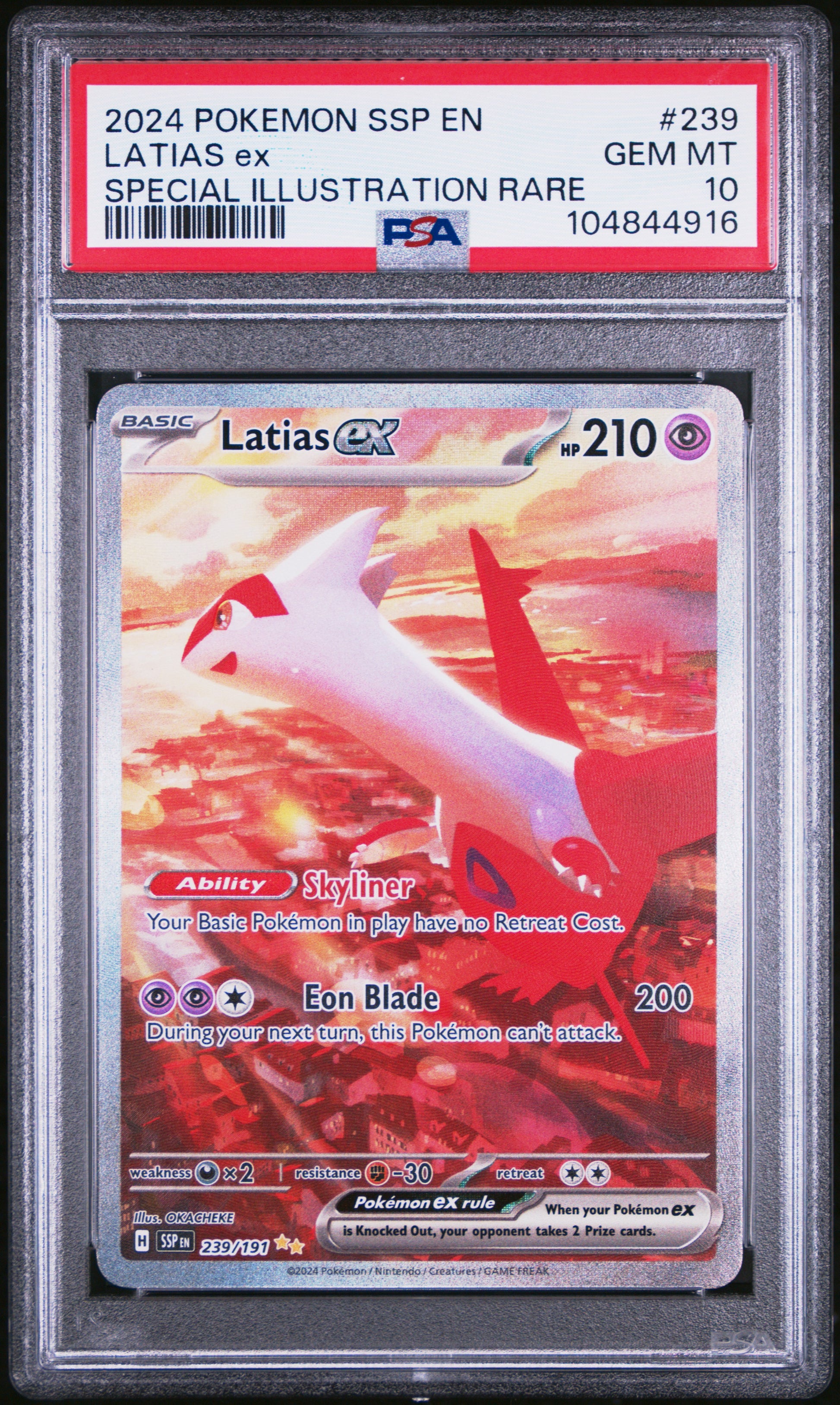 2024 Pokemon Ssp En-Surging Sparks Latias Ex #239 PSA 10