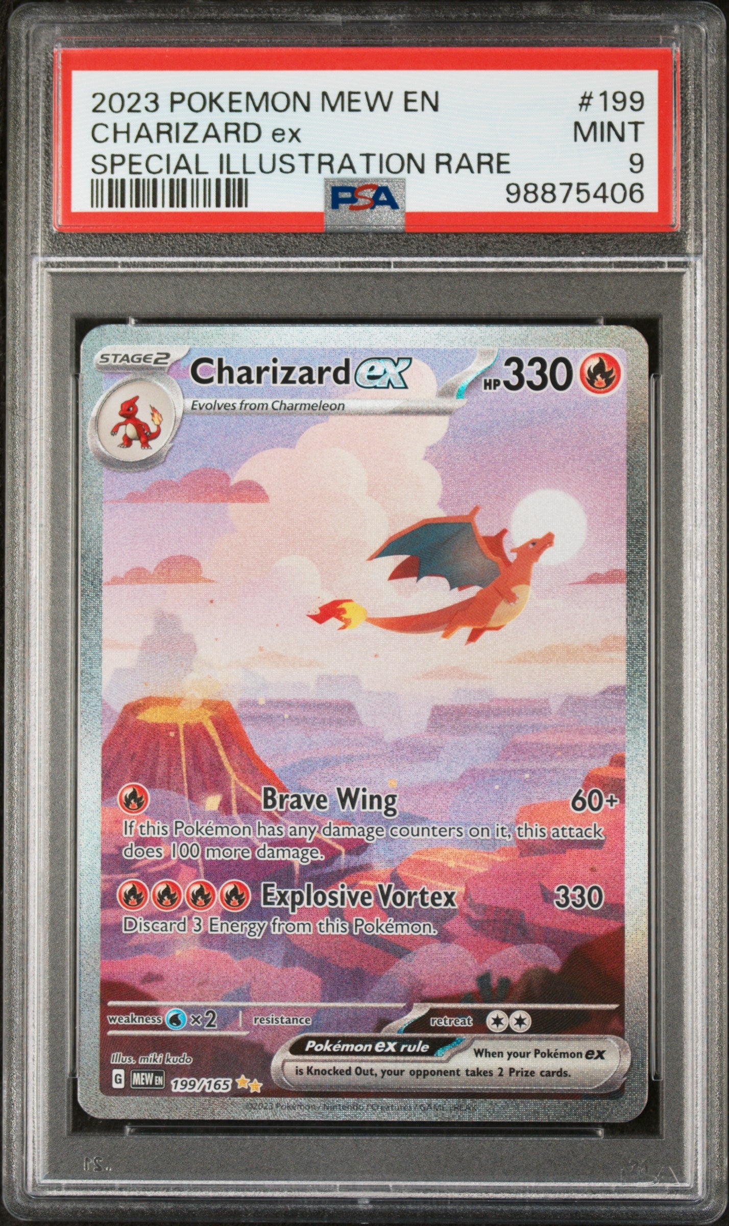 2023 Pokemon Mew En-151 Charizard Ex #199 PSA 9