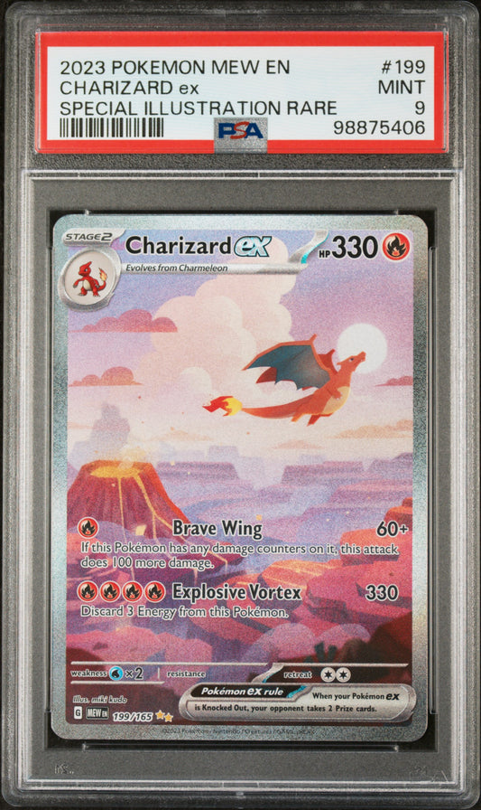 2023 Pokemon Mew En-151 Charizard Ex #199 PSA 9