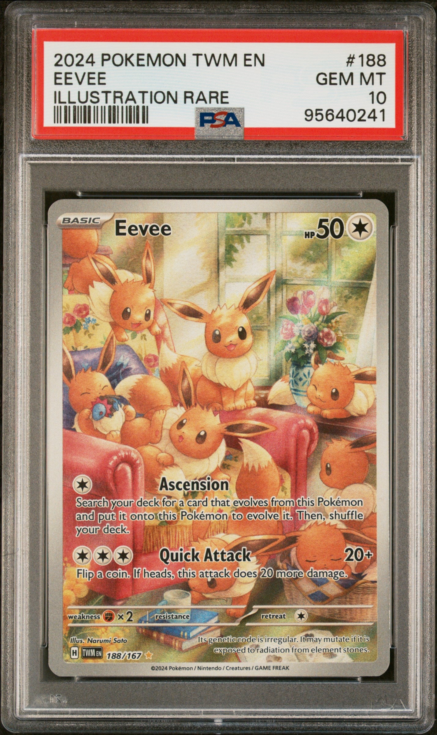 2024 Pokemon Twm En-Twilight Masquerade Eevee #188 PSA 10