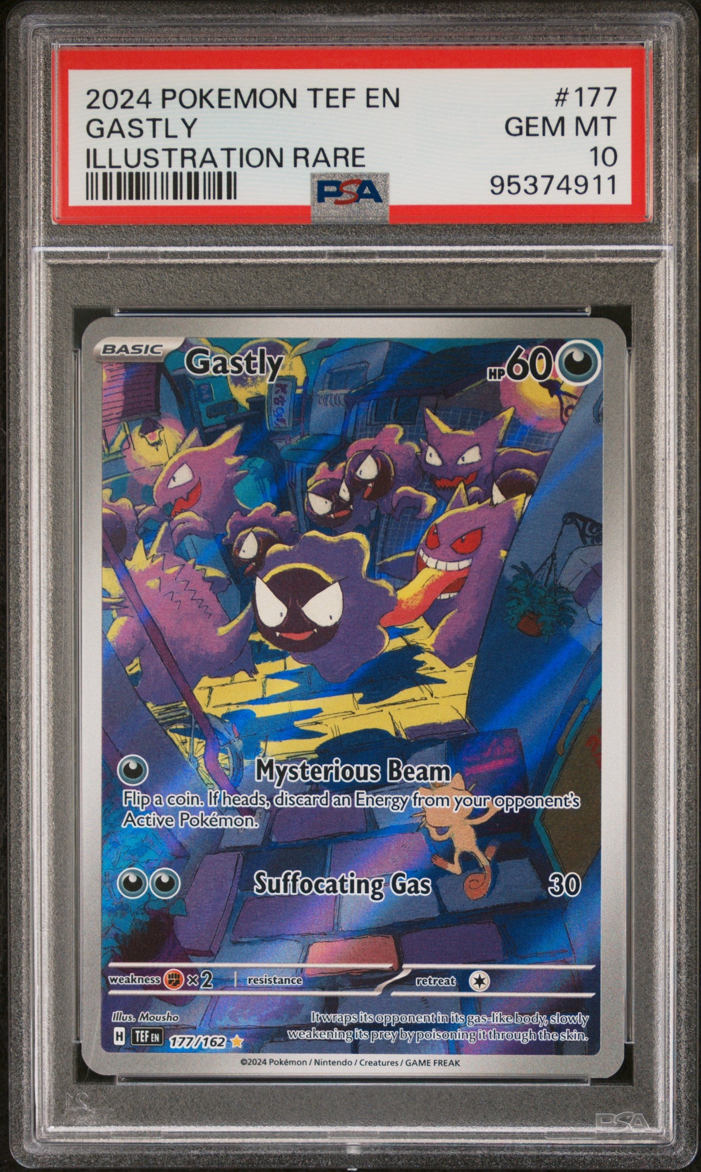 2024 Pokemon Tef En-Temporal Forces Gastly #177 PSA 10