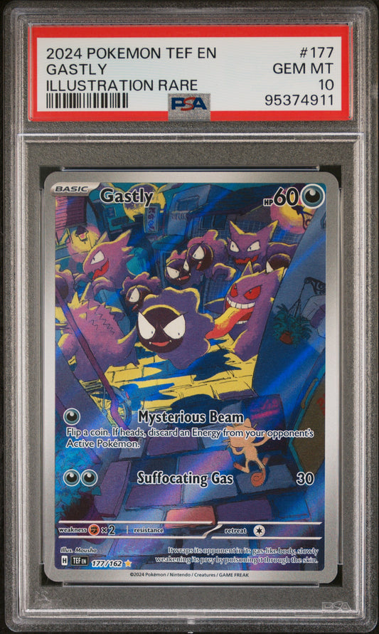 2024 Pokemon Tef En-Temporal Forces Gastly #177 PSA 10
