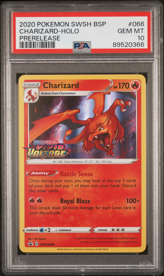 2020 Pokemon Swsh Black Star Promo Charizard-Holo #066 PSA 10