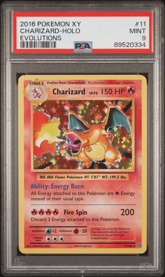 2016 Pokemon Xy Evolutions Charizard-Holo #11 PSA 9