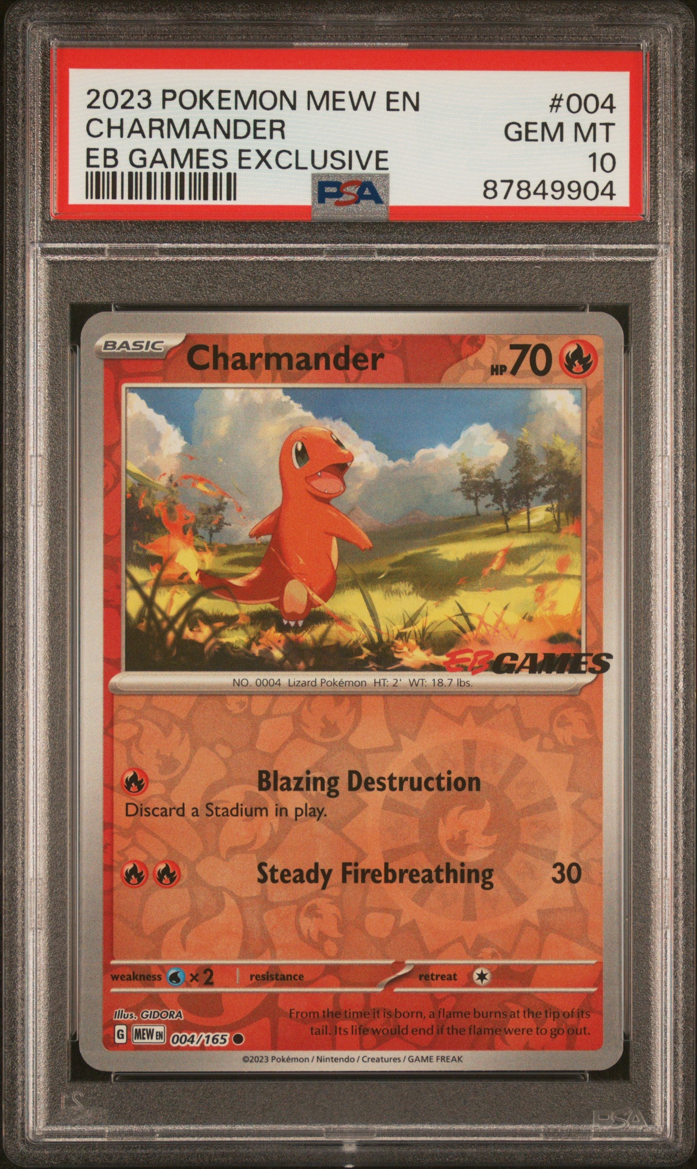 2023 Pokemon Mew En-151 Charmander #004 PSA 10