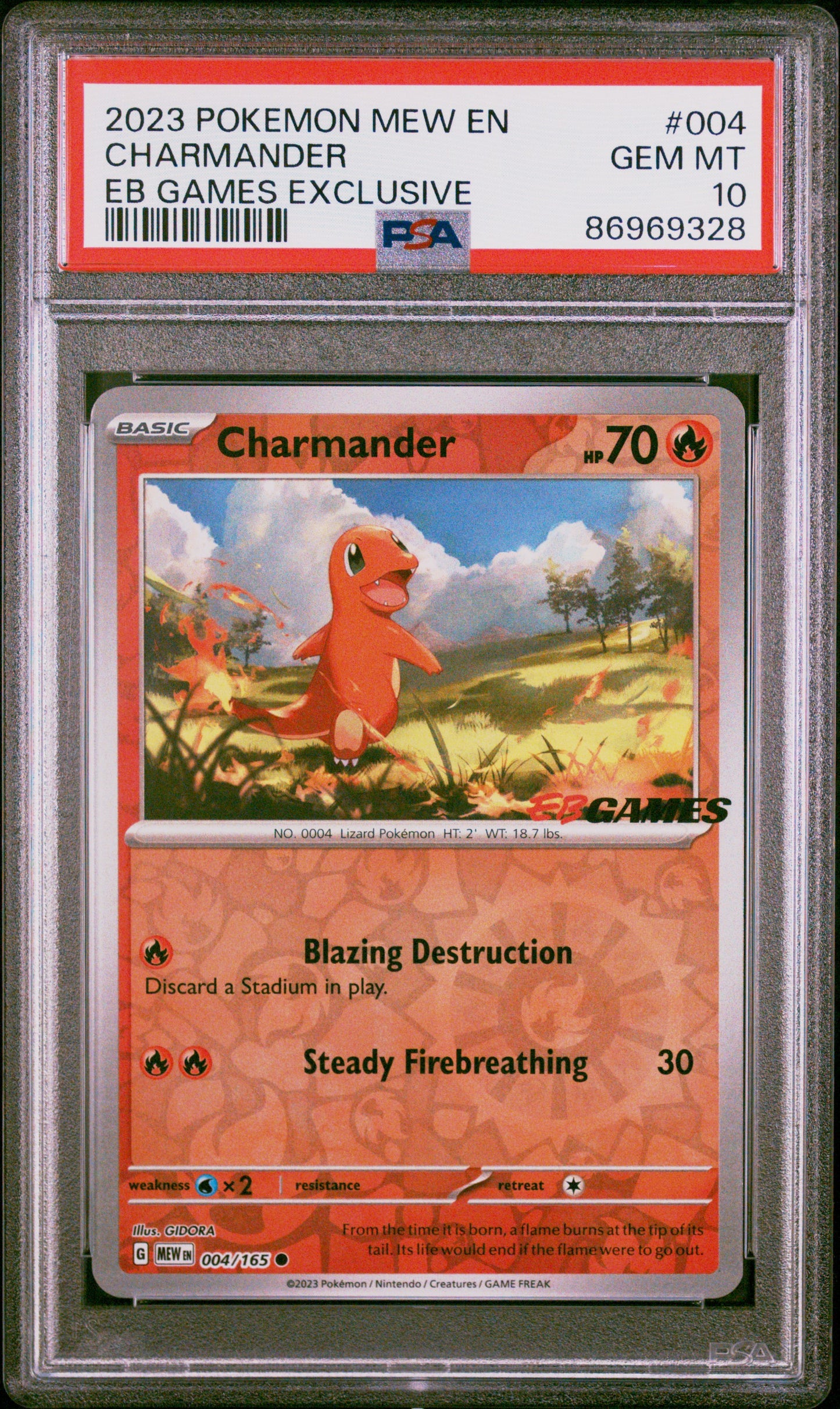 2023 Pokemon Mew En-151 Charmander #004 PSA 10