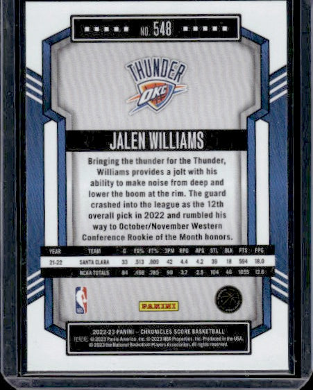 2022-23 Panini Chronicles #548 Jalen Williams RC