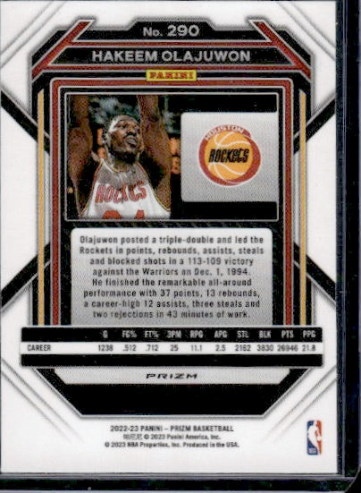 2022-23 Panini Prizm #290 Hakeem Olajuwon Prizms Hyper