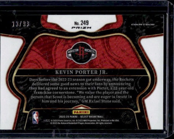 2022-23 Panini Select #249 Kevin Porter Jr. Light Blue Disco Prizms #/99 SN