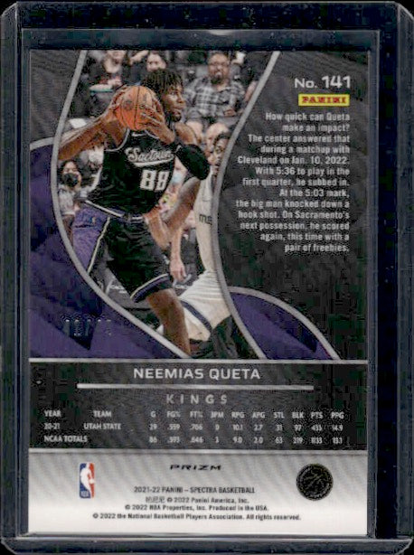 2021-22 Panini Spectra #141 Neemias Queta Interstellar #/49 RC