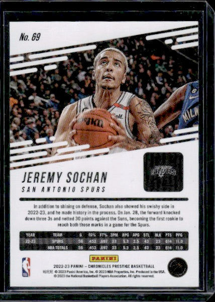 2022-23 Panini Chronicles #69 Jeremy Sochan RC