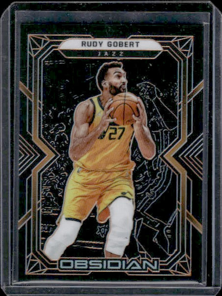 2018-19 Panini Obsidian #42 Rudy Gobert Electric Etch Orange #/25