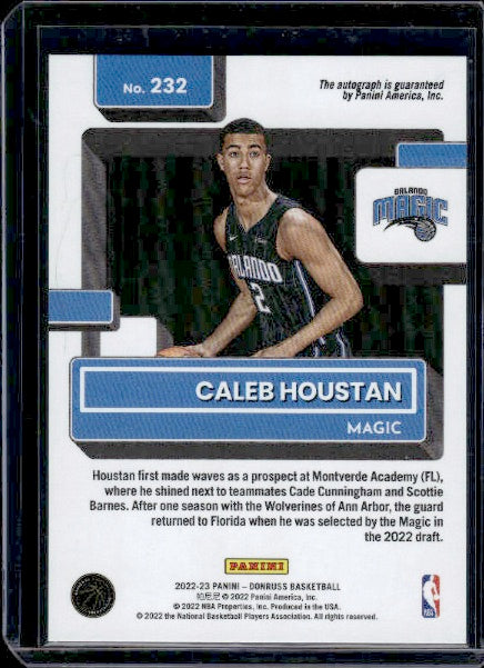 2022-23 Donruss #232 Caleb Houstan Rated Rookies Signatures Choice