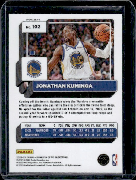 2022-23 Donruss Optic #102 Jonathan Kuminga Fast Break Holo