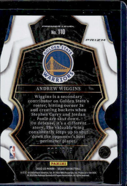 2022-23 Panini Select #110 Andrew Wiggins Blue Prizms Die Cut #/249