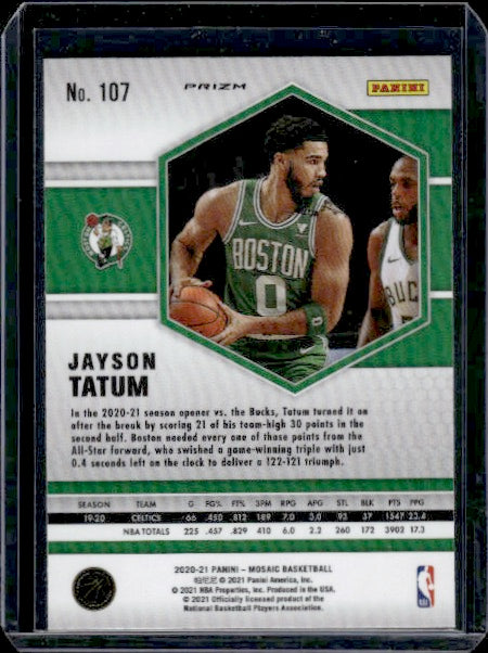 2020-21 Panini Mosaic #107 Jayson Tatum Silver