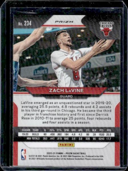 2020-21 Panini Prizm #234 Zach LaVine Choice Blue, Yellow and Green Prizms