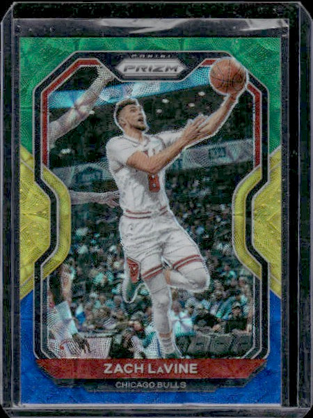 2020-21 Panini Prizm #234 Zach LaVine Choice Blue, Yellow and Green Prizms