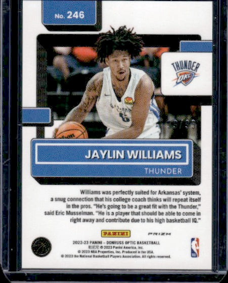 2022-23 Donruss Optic #246 Jaylin Williams Red #/99 RC