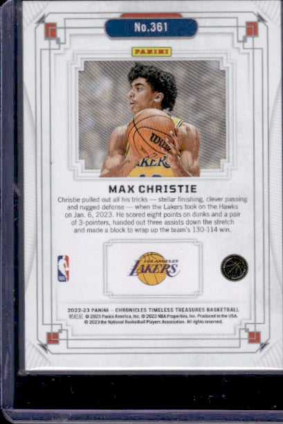 2022-23 Panini Chronicles #361 Max Christie #/249 RC