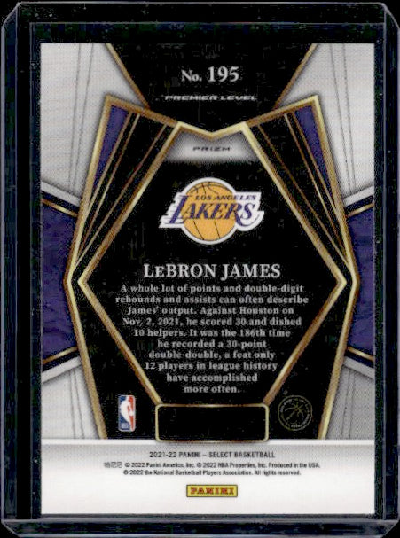 2021-22 Panini Select #195 LeBron James Silver Prizms