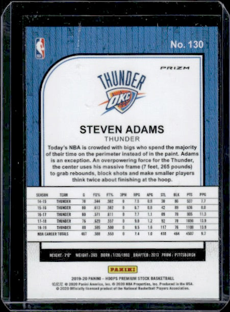 2019-20 Hoops Premium Stock #130 Steven Adams Prizms Pulsar