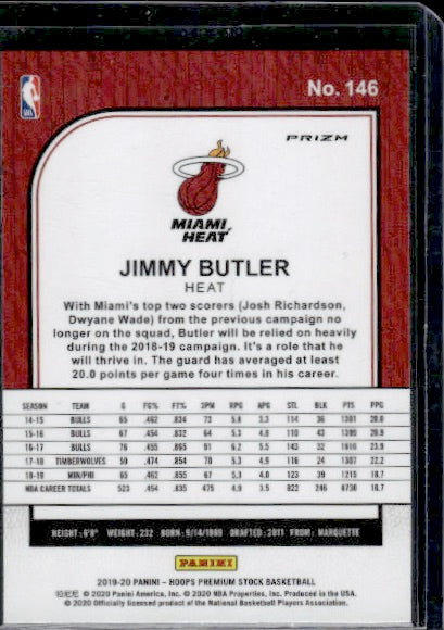 2019-20 Hoops Premium Stock #146 Jimmy Butler Prizms Pulsar