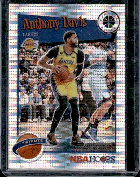 2019-20 Hoops Premium Stock #294 Anthony Davis Prizms Blue Cracked Ice